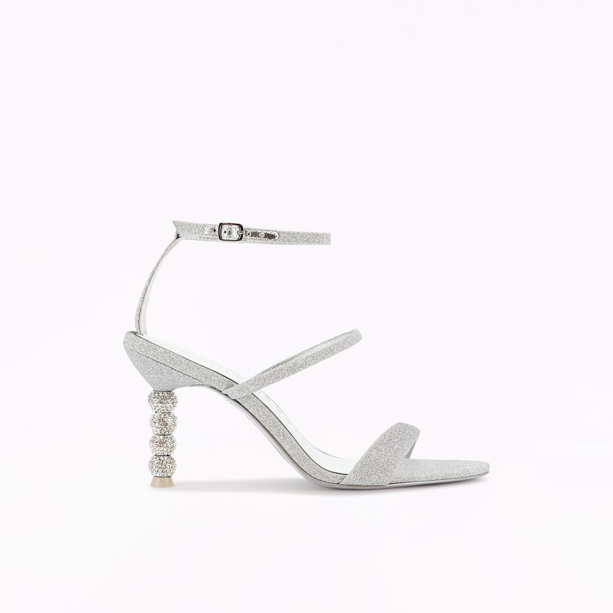 Rosalind Mid Sandal Silver Lurex Glitter