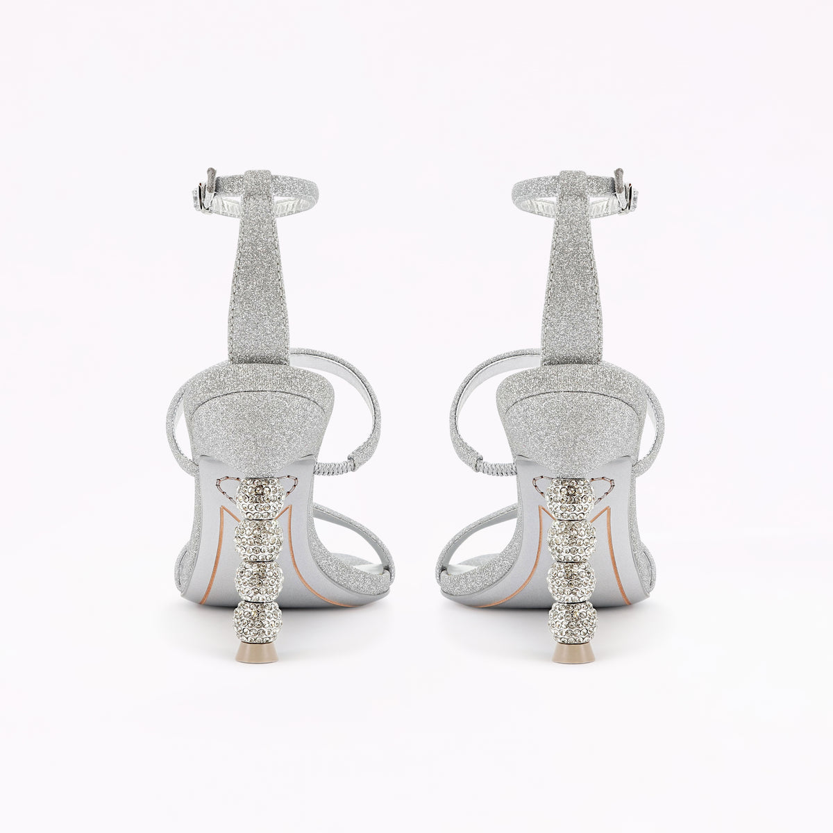Rosalind Mid Sandal Silver Lurex Glitter