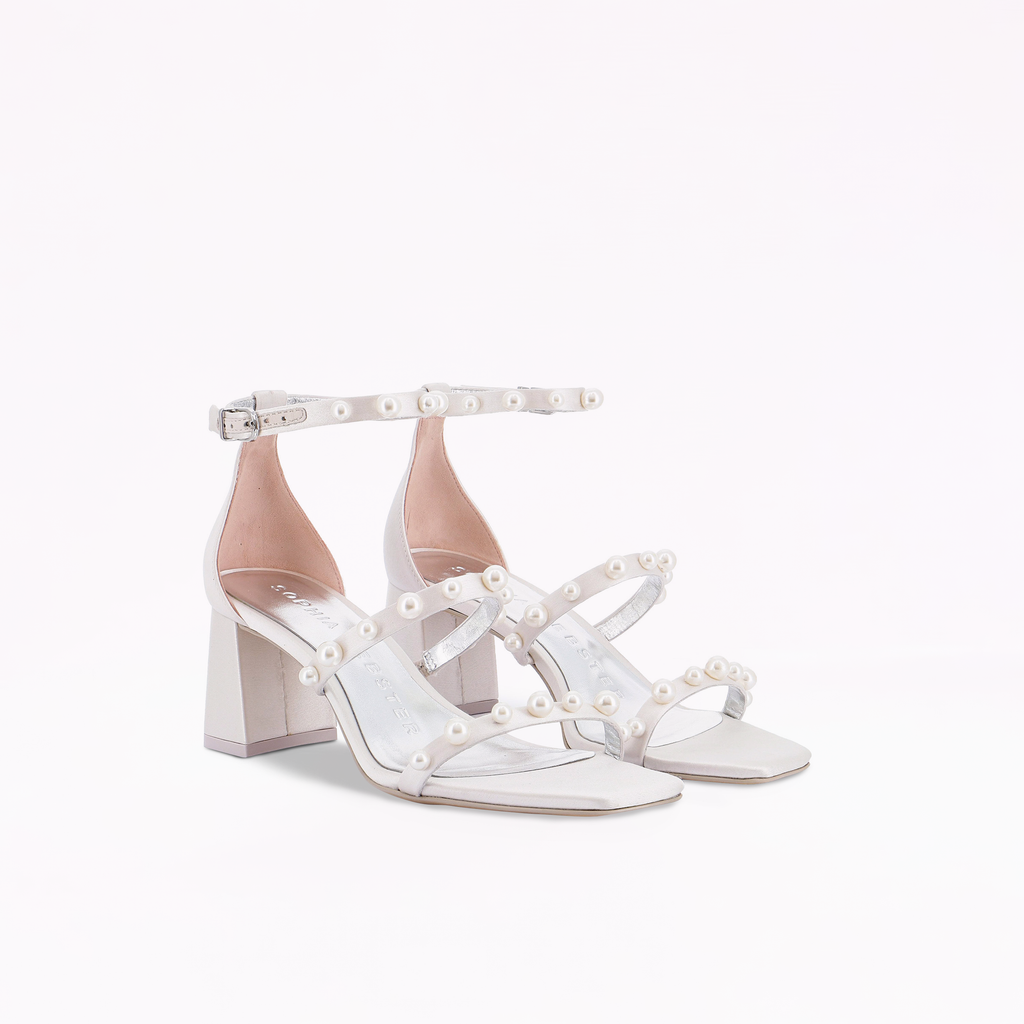 Rosalind Pearl Mid Block Sandal