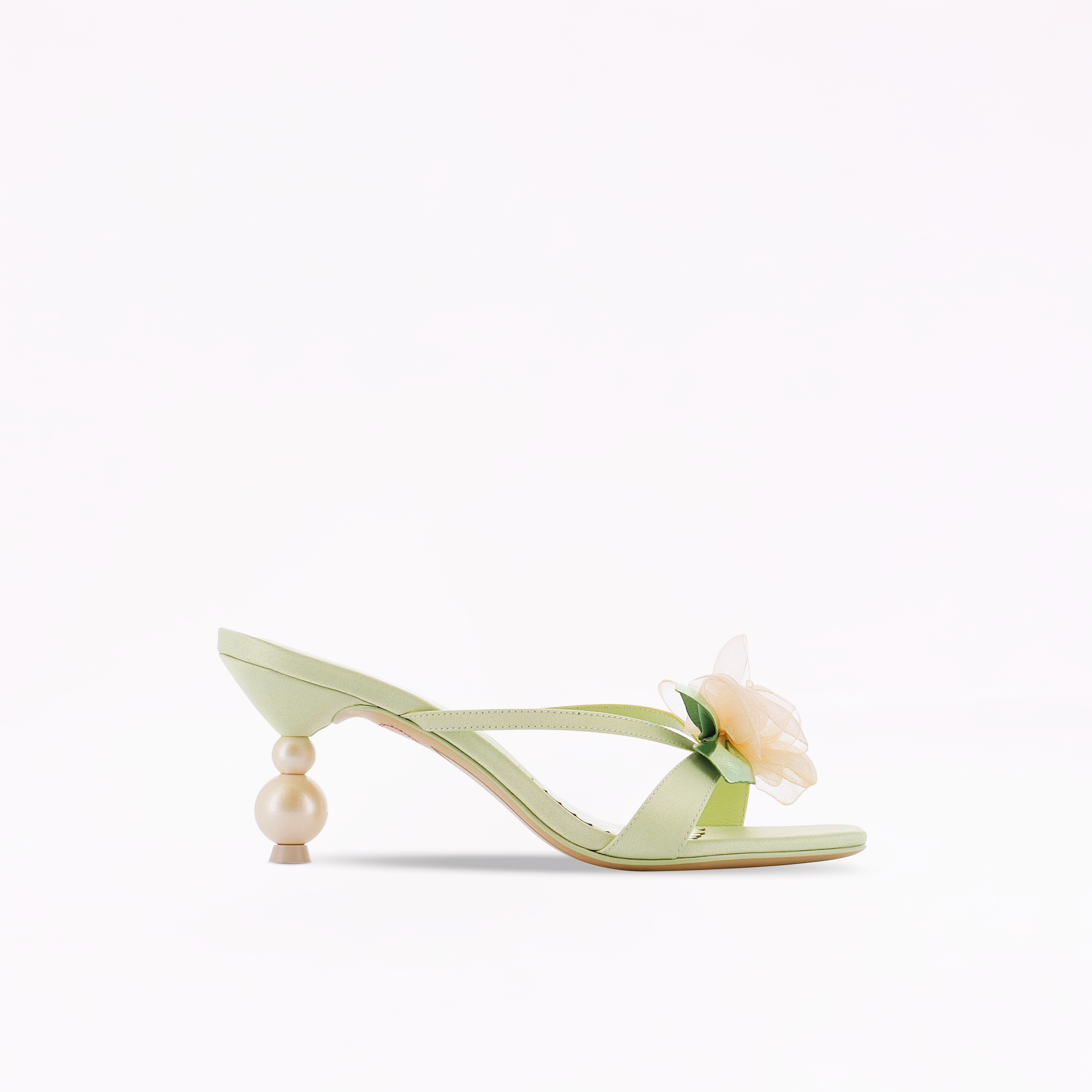 Rosette Pearl Low Mule - Pistachio Fancy – Sophia Webster