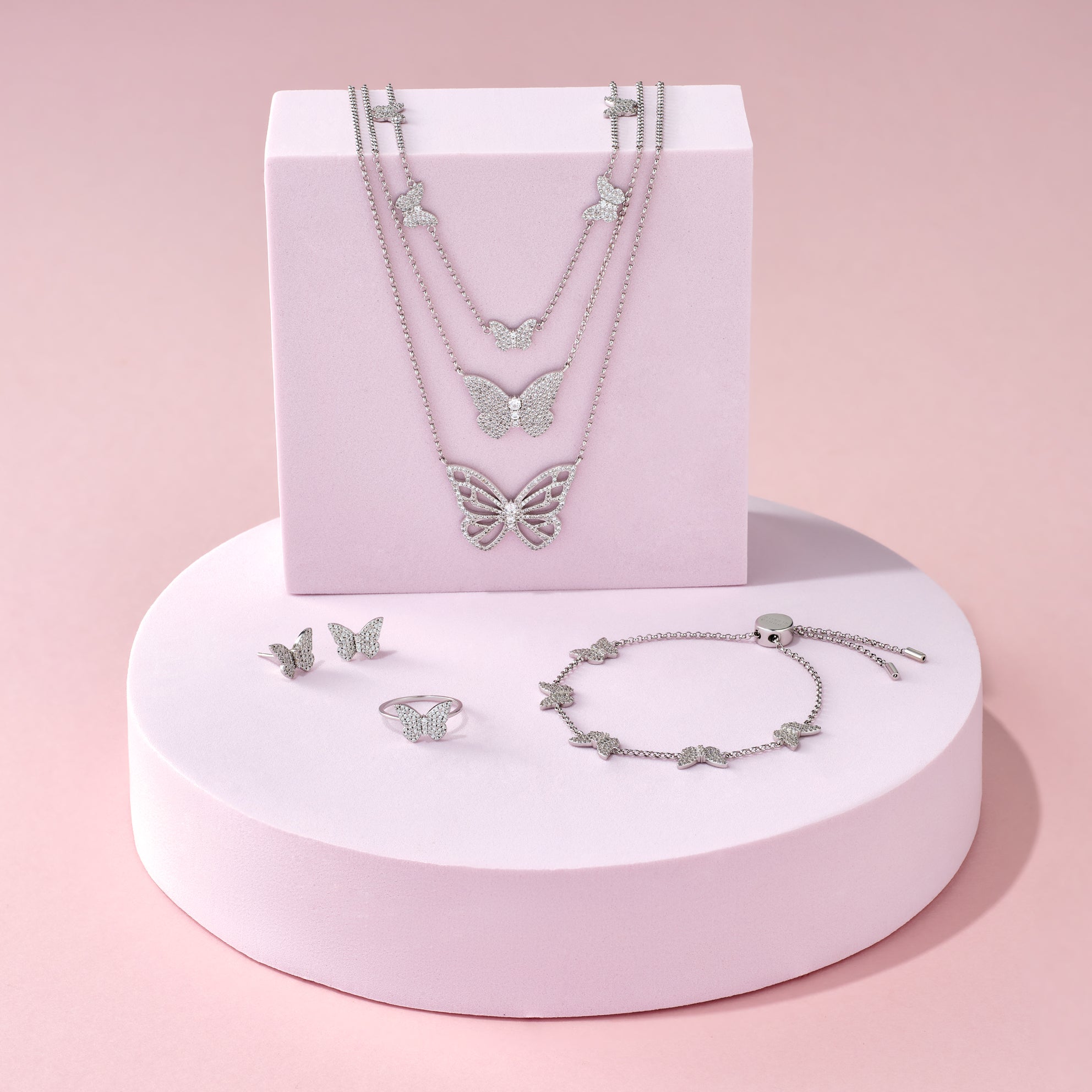 Papillon Silver Stud Earrings