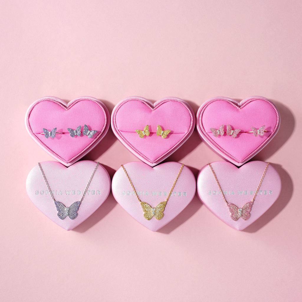 Papillon 18K Rose Gold Cerise Stud Earrings