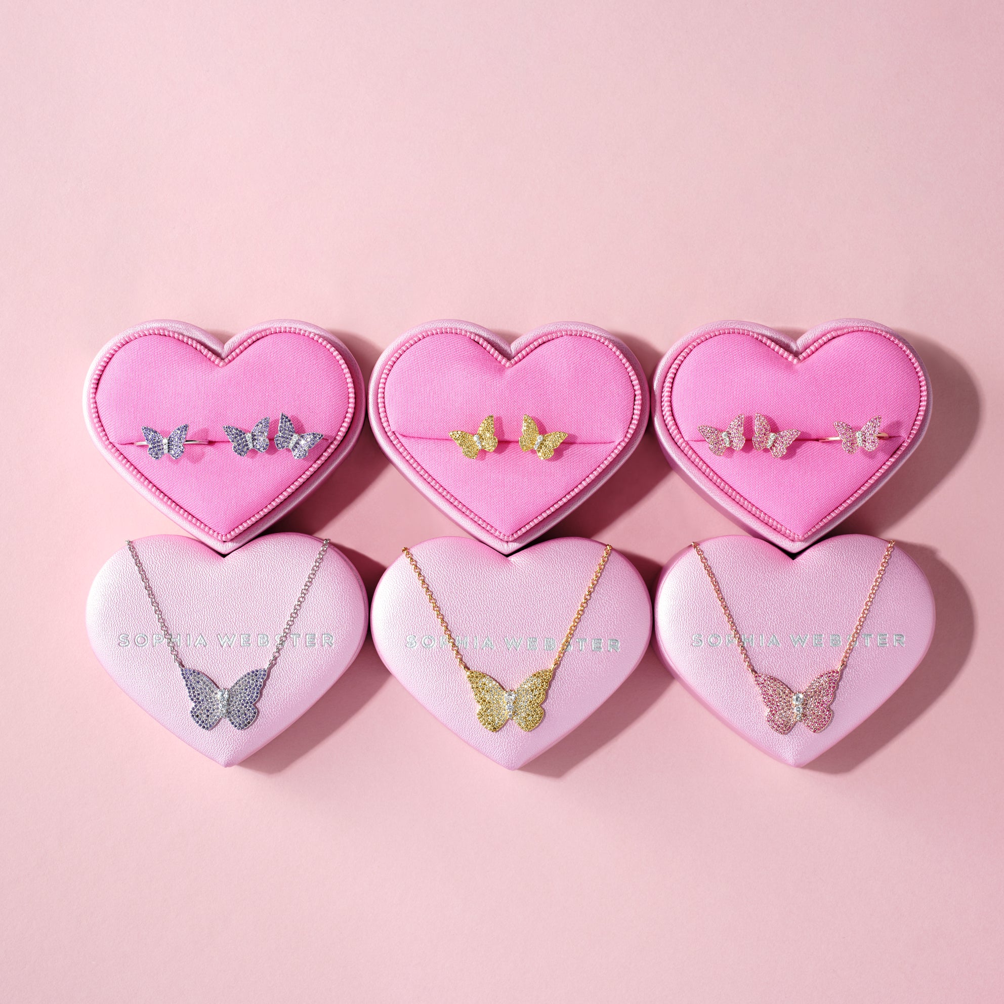 Papillon 18K Rose Gold Cerise Stud Earrings