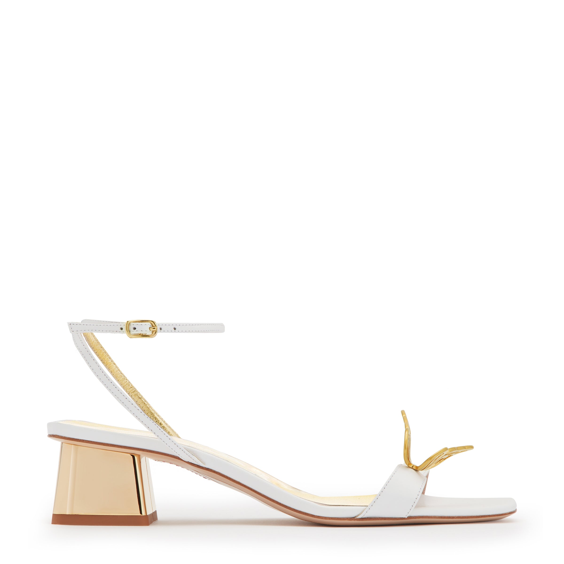 Mariposa Low Sandal White & Gold – Sophia Webster